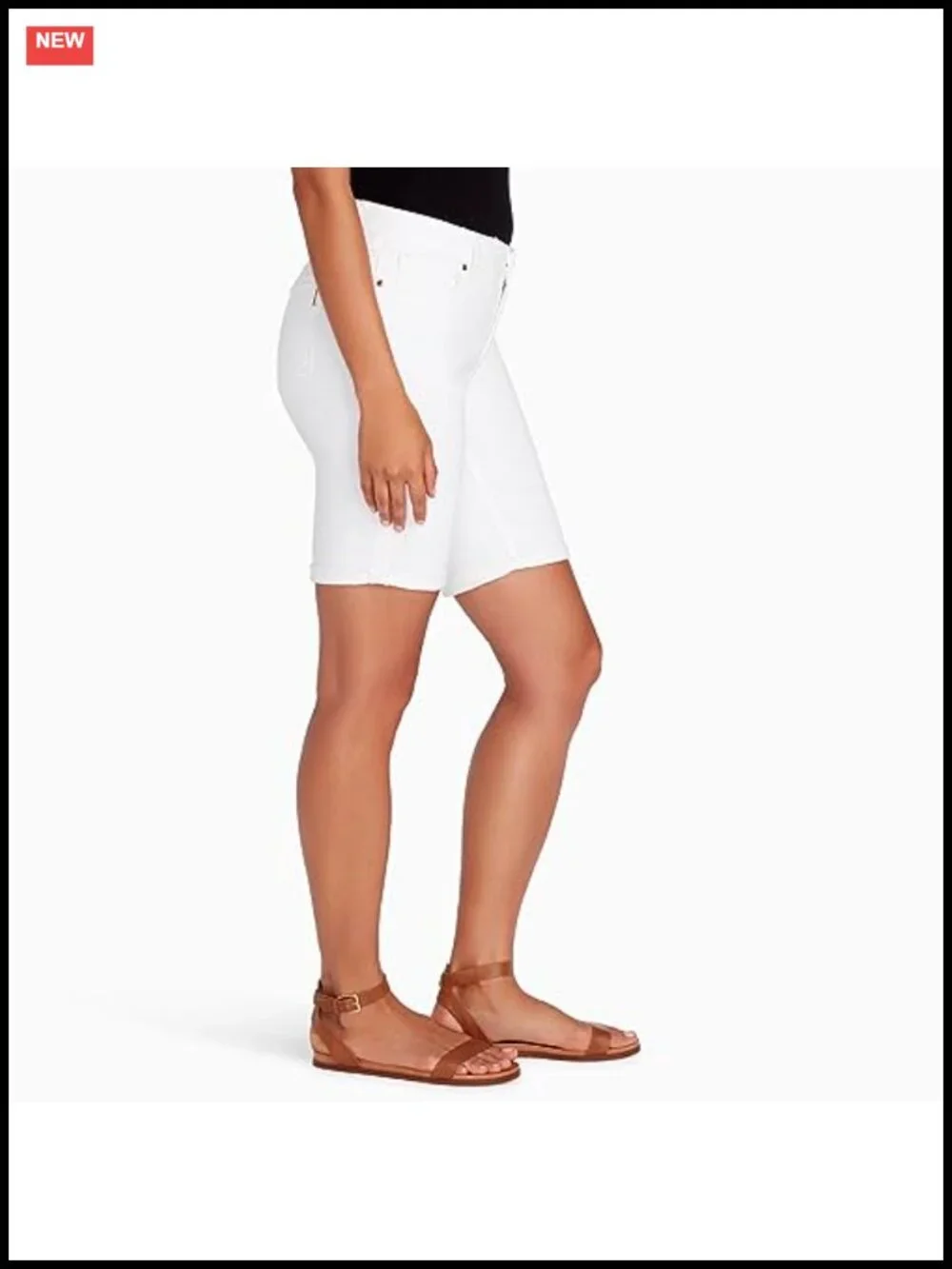 Women's Boho Slim Stretch Denim Bermuda Shorts Mid Rise 11